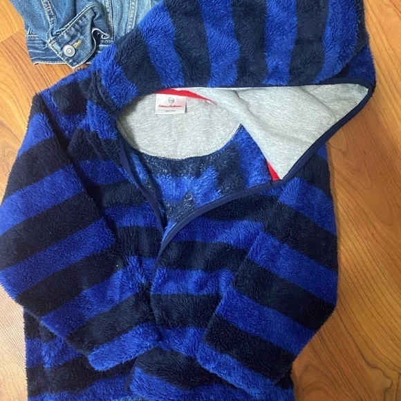 HANNA ANDERSSON and PLACE bundle of jackets fuzzy blue jean denim school size 5 - Picture 2 of 9